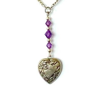 AGY# “Estate Sale” Sterling 925 Silver Necklace with Amethyst Accents